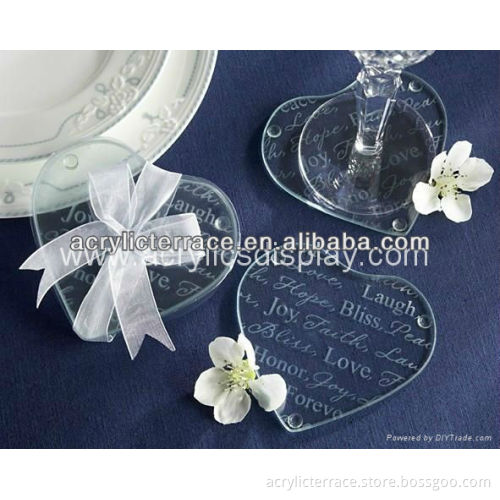 acrylic coaster-y130927/cup pad/heart shape coaster
